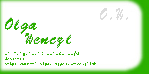 olga wenczl business card